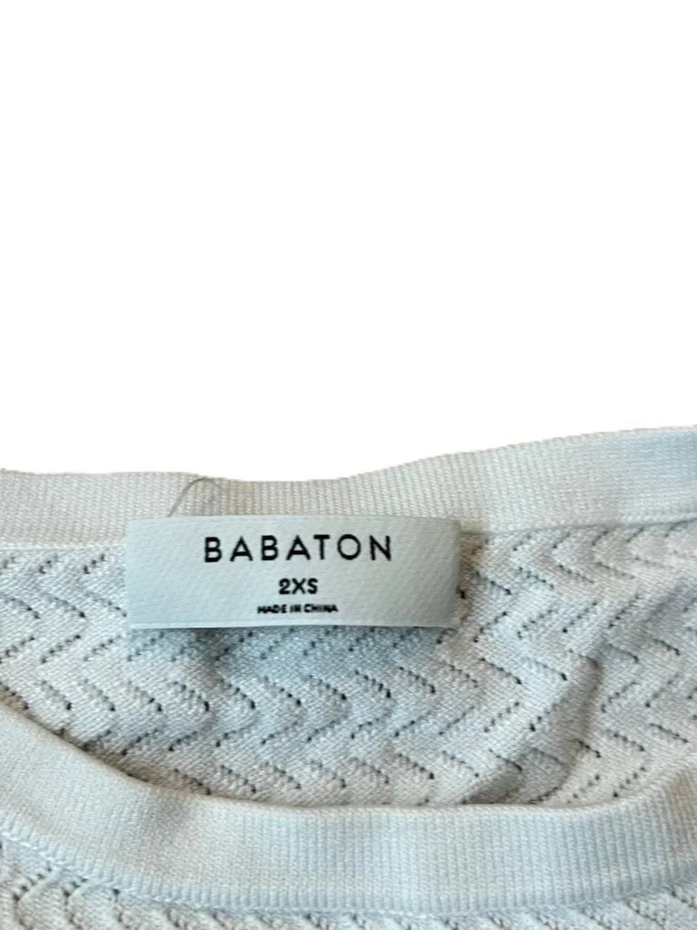 Aritzia Babaton Pointelle Cropped Tank Top White Woven Knit Size XXS - Picture 3 of 6